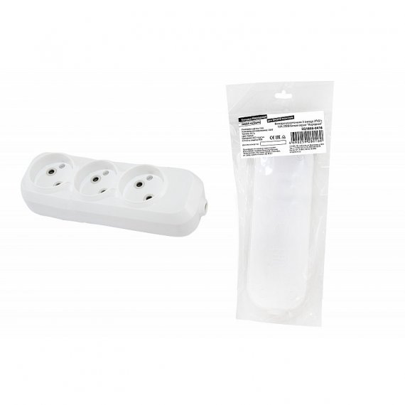 Фотография товара 'Tdm SQ1806-0416 Колодка розеточная 3 гнезда 2П б/з 10А 250В'