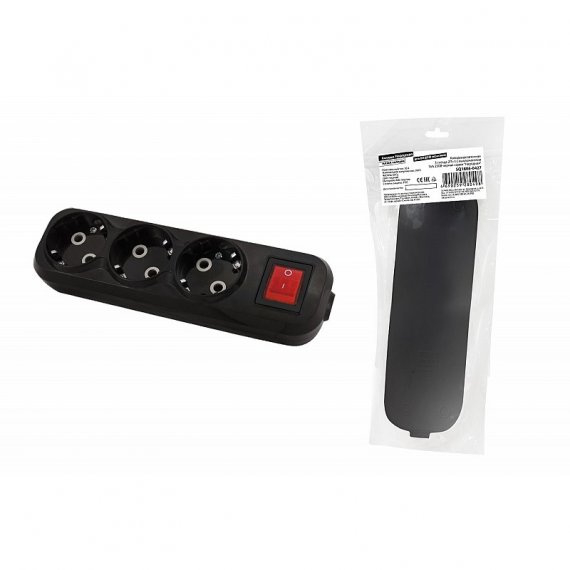 Фотография товара 'Tdm SQ1806-0427 Колодка розеточная 3 гнезда 2П+3 c выключателем 16А 250В'