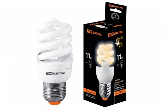 Фотография товара 'Tdm Лампа энергосберегающая КЛЛ-FSТ2-11 Вт-2700 К–Е27 SQ0323-0061'