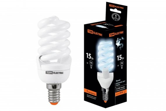 Фотография товара 'Tdm Лампа энергосберегающая КЛЛ-FSТ2-15 Вт-4000 К–Е14 SQ0323-0059'