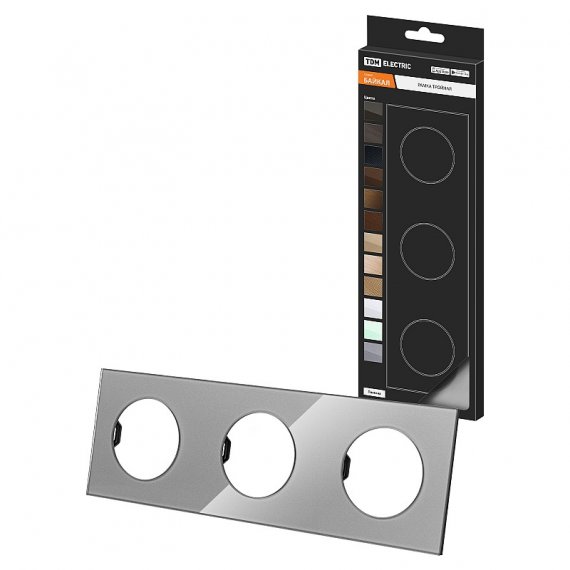 Фотография товара 'Tdm SQ1819-0304 Рамка тройная платина, стекло, "Байкал"'