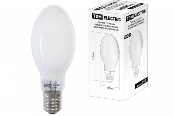 Фотография товара 'Tdm Лампа ртутная высокого давления прямого включения ДРВ 1000 Вт Е40 SQ0325-0023'