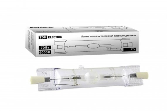 Фотография товара 'Tdm Лампа металлогалогенная ДРИ 70 6000 К Rх7s SQ0325-0012'