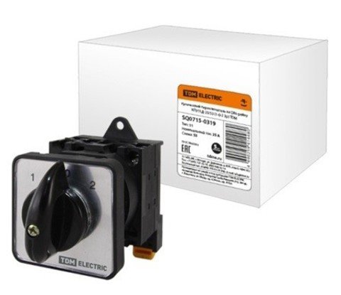 Фотография товара 'Tdm Кулачковый переключатель на DIN-рейку КПУ11Д-20/53 (1-0-2 3р) SQ0715-0311'