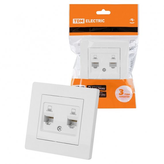 Фотография товара 'Tdm SQ1816-0044 Розетка компьютерная двойная RJ45'