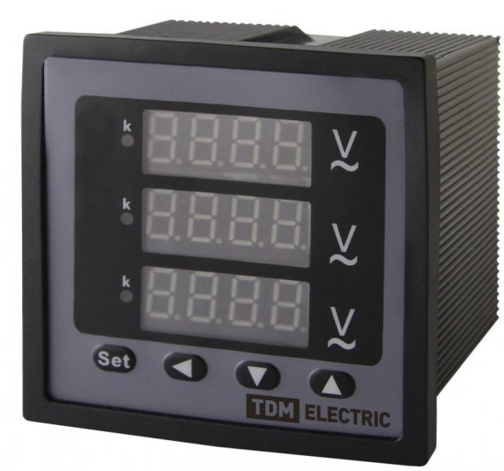 Фотография товара 'Tdm Цифровой вольтметр ЦП-В72х3 0-320кВ-0,5-Р (трехфазный) SQ1102-0526'