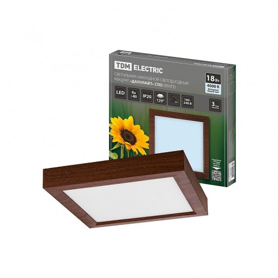 Фотография товара 'Tdm SQ0329-0453 Светильник накладной светодиодный квадрат "Даунлайт" СПО'