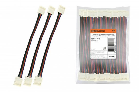 Фотография товара 'Tdm Коннектор для гибкого соединения двух светодиодных RGB лент SQ0331-0045'