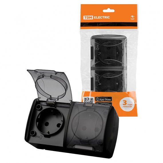 Фотография товара 'Tdm SQ1818-0309 Розетка двойная 2П+3 открытой установки IP54 16А'