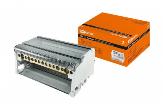 Фотография товара 'Tdm Модульный распределительный блок на DIN-рейку МРБ-125 4П 125А 4х11 групп SQ0823-0014'