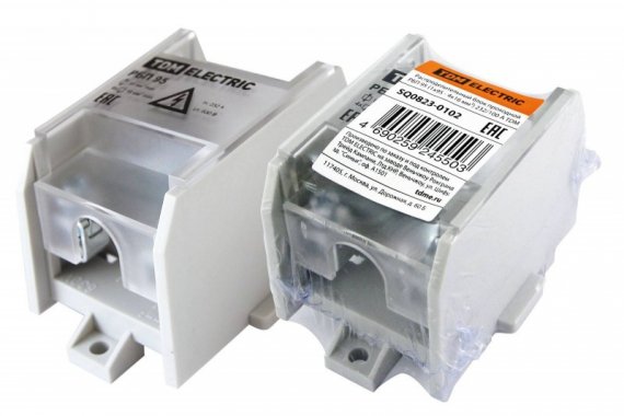 Фотография товара 'Tdm Распределительный блок проходной РБП 95 (1х95 - 4х16 мм2) 232/100 А SQ0823-0102'