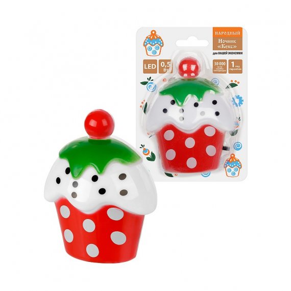 Фотография товара 'Tdm SQ0357-0056 Ночник "Кекс" с выключателем, 0,5 Вт, 220 В'