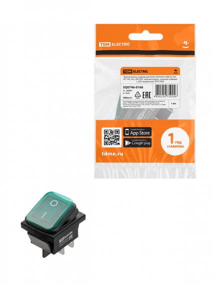 Фотография товара 'Tdm SQ0746-0166 KCD4-201N/HS 250В AC/DC, 2P, 15А, (4с), ON-OFF'