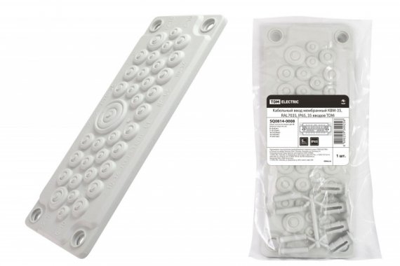 Фотография товара 'Tdm Кабельный ввод мембранный КВМ-35, RAL7035, IP65, 35 вводов SQ0814-0008'