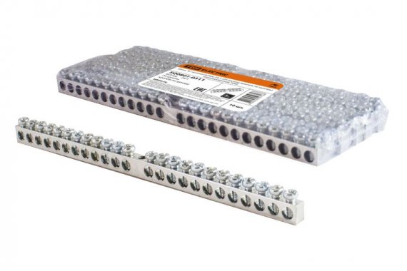 Фотография товара 'Tdm Шина "N" нулевая 6х9мм 24/1 (24 группы/крепеж по центру) никелированная SQ0801-0311'