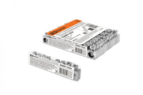 Фотография товара 'Tdm Шина "N" нулевая 6х9мм 8/1 (8 групп/крепеж по центру) никелированная SQ0801-0336'