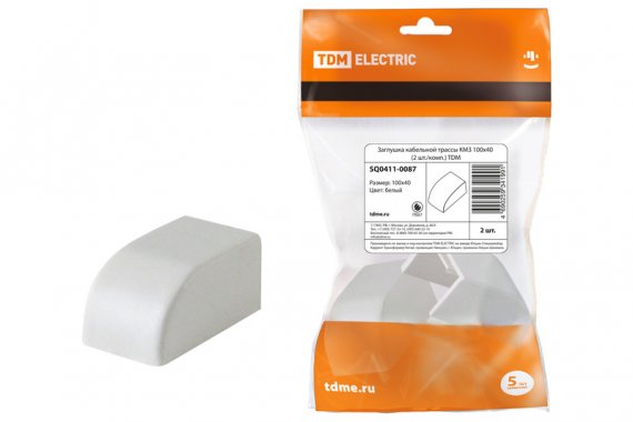Фотография товара 'Tdm Заглушка кабельной трассы КМЗ 100x40 SQ0411-0087'