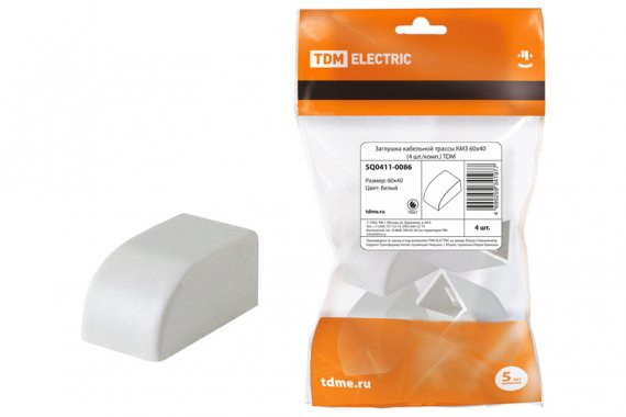 Фотография товара 'Tdm Заглушка кабельной трассы КМЗ 60х40 SQ0411-0086'