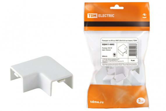 Фотография товара 'Tdm Поворот на 90 гр. КМП 20x10 SQ0411-0092'