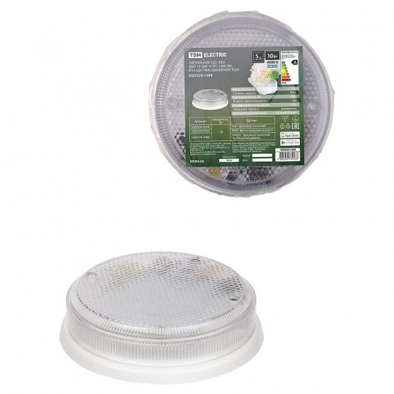 Фотография товара 'Tdm SQ0329-1059 Светильник LED ЖКХ ДБО-10-ФМ 10 Вт, 1300 лм, IP54'