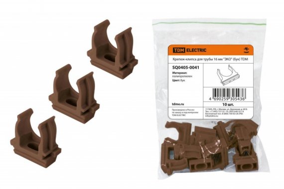 Фотография товара 'Tdm Крепеж-клипса для трубы 16 мм SQ0405-0041'