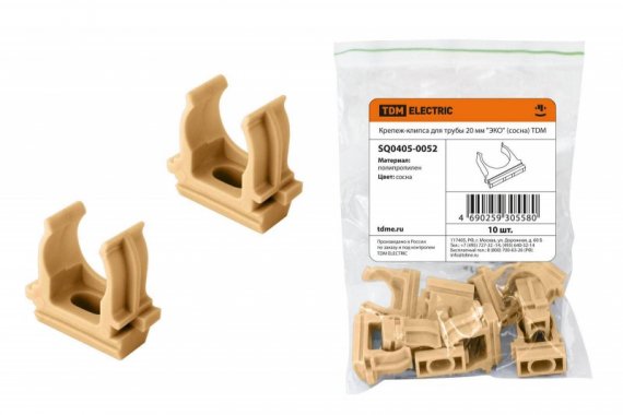 Фотография товара 'Tdm Крепеж-клипса для трубы 20 мм SQ0405-0052'