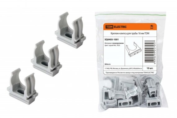 Фотография товара 'Tdm Крепеж-клипса для трубы 16 мм SQ0405-1001'