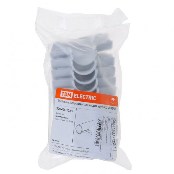 Фотография товара 'Tdm Тройник соединительный для трубы 25 мм SQ0405-1023'