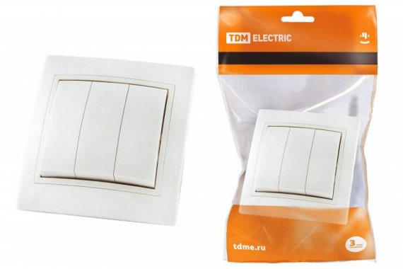 Фотография товара 'Tdm Выключатель 3 клавишный 10А'