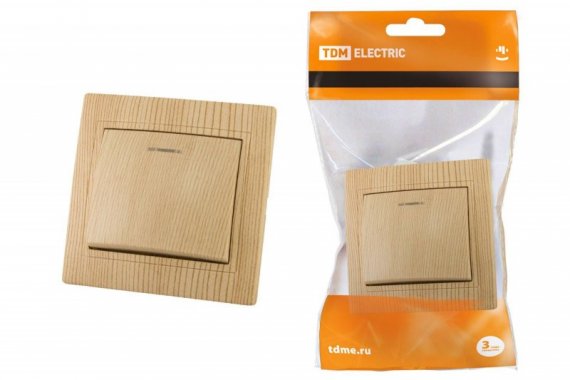 Фотография товара 'Tdm Выключатель 1 клавишный с подсветкой 10А'