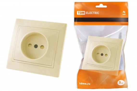 Фотография товара 'Tdm Розетка 2П с защитными шторками 10А 250В'