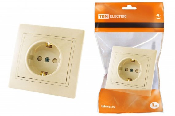 Фотография товара 'Tdm Розетка 2П+З с защитными шторками 16А 250В'