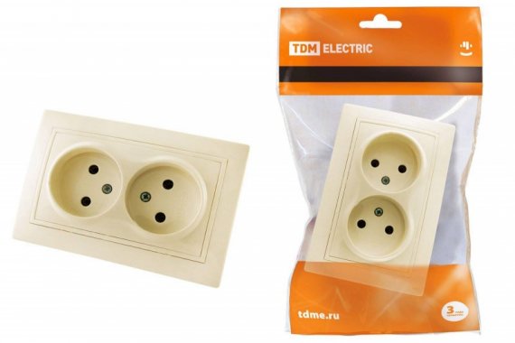 Фотография товара 'Tdm Розетка двойная 2П 10А 250В'