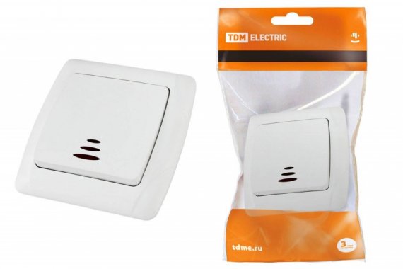 Фотография товара 'Tdm Выключатель 1 кл. с подсветкой 10А "Онега" SQ1805-0004'