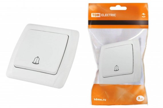 Фотография товара 'Tdm Кнопка звонковая 6А "Онега" SQ1805-0007'