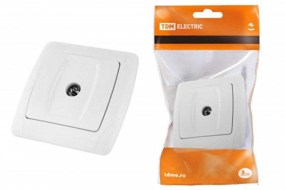 Фотография товара 'Tdm Розетка телевизионная простая (0-2400МГц, "мама") "Онега" SQ1805-0023'