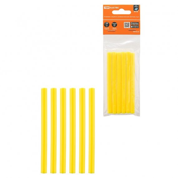 Фотография товара 'Tdm SQ1024-0506 Клеевые стержни универсальные желтые, 7 мм x 100 мм'