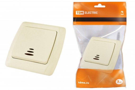 Фотография товара 'Tdm Выключатель 1 клавишный с подсветкой 10А "Онега" SQ1805-0033'