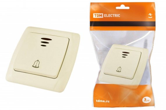 Фотография товара 'Tdm Кнопка звонковая с подсветкой 6А "Онега" SQ1805-0037'