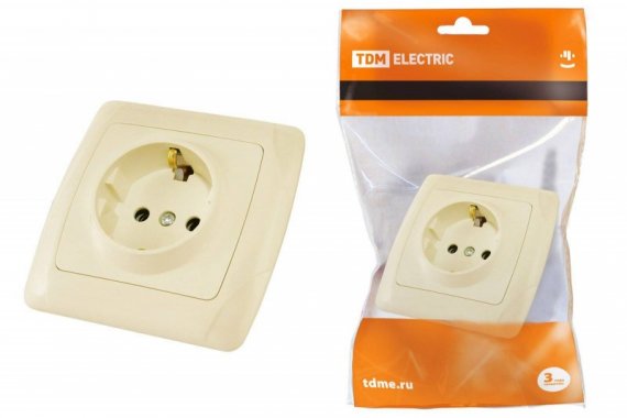 Фотография товара 'Tdm Розетка 2П+З 16А 250В "Онега" SQ1805-0045'