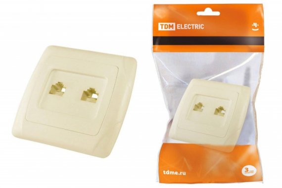 Фотография товара 'Tdm Розетка двойная телефонная RJ11 "Онега" SQ1805-0050'