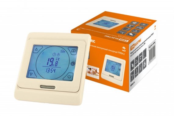 Фотография товара 'Tdm Термостат для теплых полов электронный сенсорный ТТПЭ-2 16А 250В с датчиком SQ2503-0004'