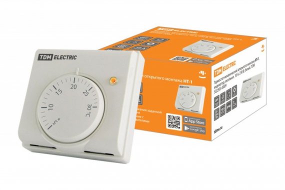 Фотография товара 'Tdm Термостат механический открытого монтажа НТ-1, индикатор, вкл/выкл, 10 А, 230 В, SQ2503-0009'