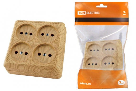 Фотография товара 'Tdm Розетка четырехместная 2П открытой установки IP20 10A'