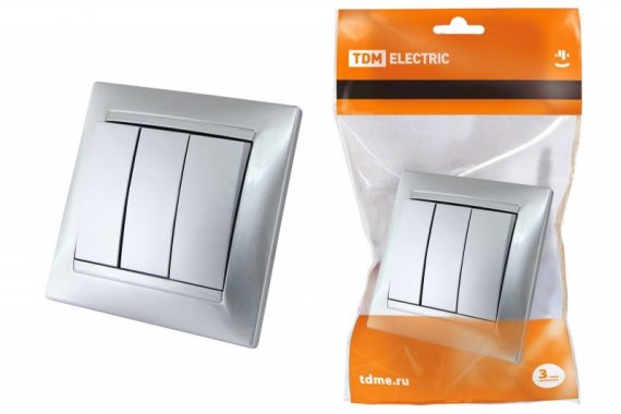 Фотография товара 'Tdm Выключатель 3-х клавишный 10А'