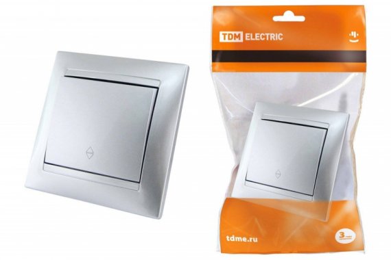 Фотография товара 'Tdm Выключатель на 2 направления 1 клавишный 10А'
