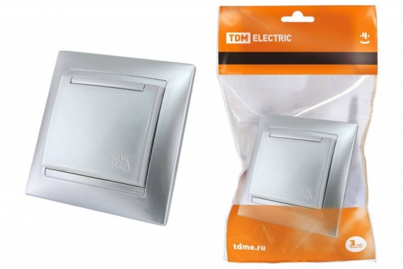 Фотография товара 'Tdm Розетка 2П+З 16А 250В IP44 с защитными шторками и с крышкой'