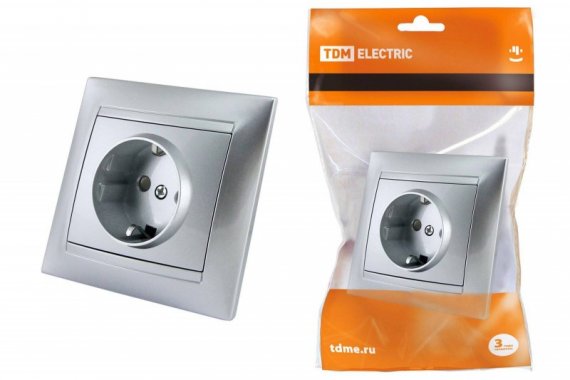 Фотография товара 'Tdm Розетка 2П+З 16А 250В с защитными шторками'