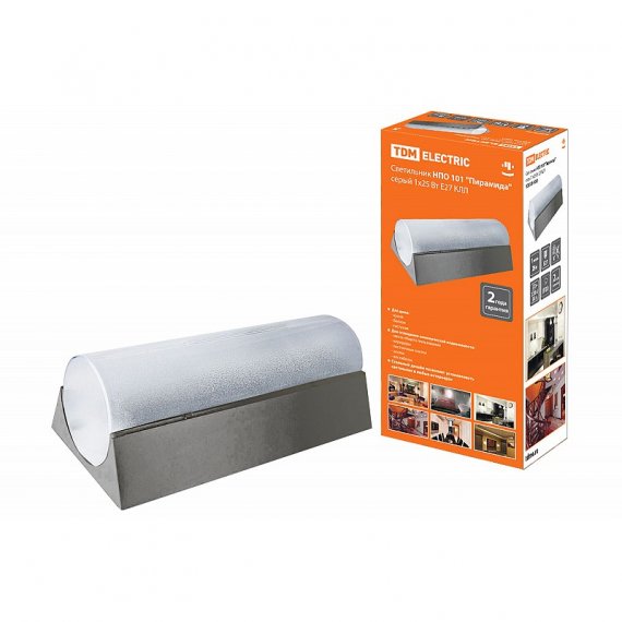 Фотография товара 'Tdm SQ0328-0003 Светильник НПО 101 "Пирамида" серый 1х25 Вт Е27'