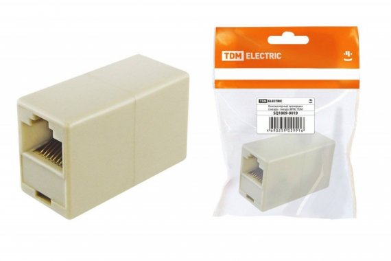 Фотография товара 'Tdm Компьютерный проходник (гнездо-гнездо) 8P8C, SQ1809-0019'